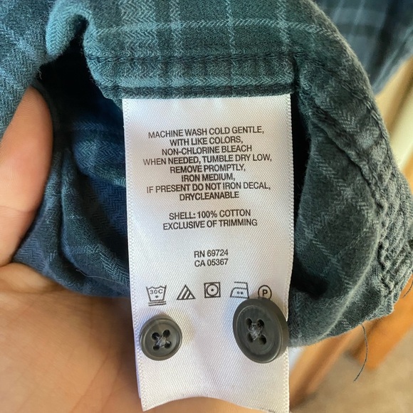 Columbia Cotton Blue Plaid Flannel Button Front Shirt Chest Pocket Casual Med - Picture 6 of 6